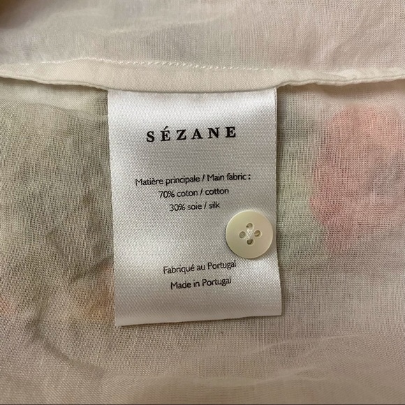 SEZANE Pierro Button Up Shirt Spring Flower Print - Picture 8 of 8